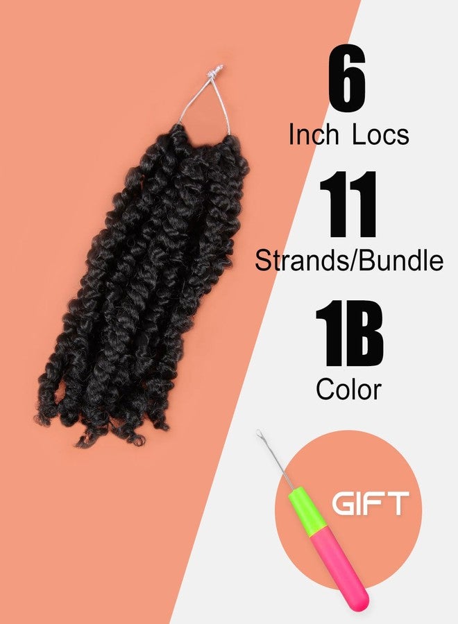 KAVSORAPI Passion Twist Hair,6 Inch Passion Twist Braiding Hair,Short Pre Looped Crochet Twist Jumbo Pre-twisted Two Strand Braids 8 Packs (1B/Natural Black) - Image 2
